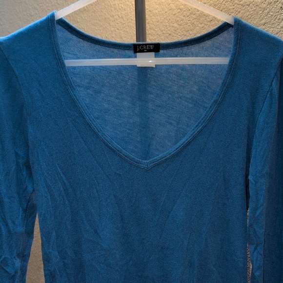 J. Crew Women's Vibrant Blue Long Sleeve Blouse - Picture 2 of 4